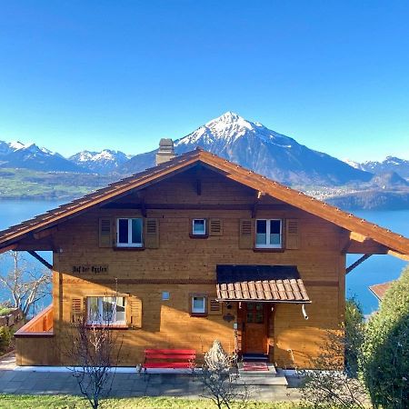 Chalet Egglen "Typical Swiss House, Best Views, Private Jacuzzi" 지그리스빌 외부 사진