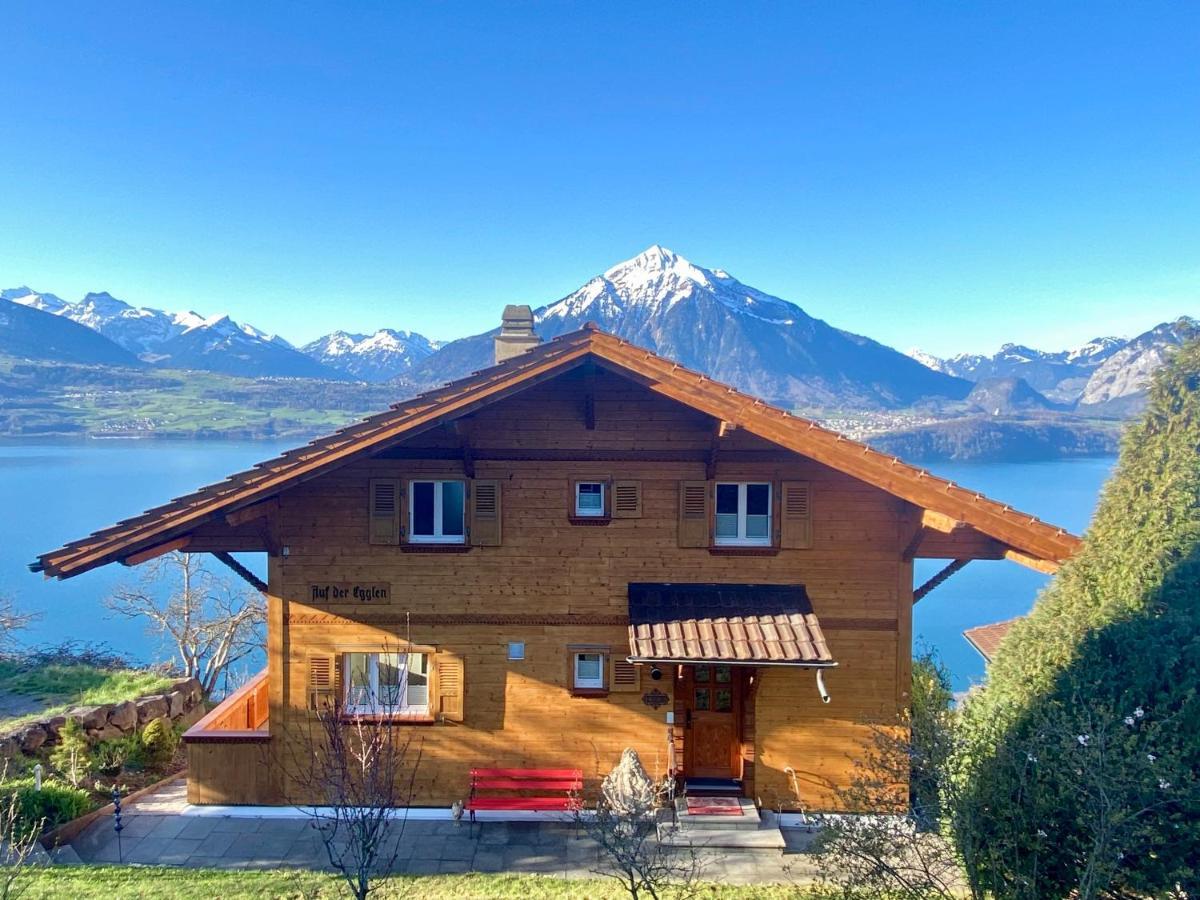 Chalet Egglen "Typical Swiss House, Best Views, Private Jacuzzi" 지그리스빌 외부 사진