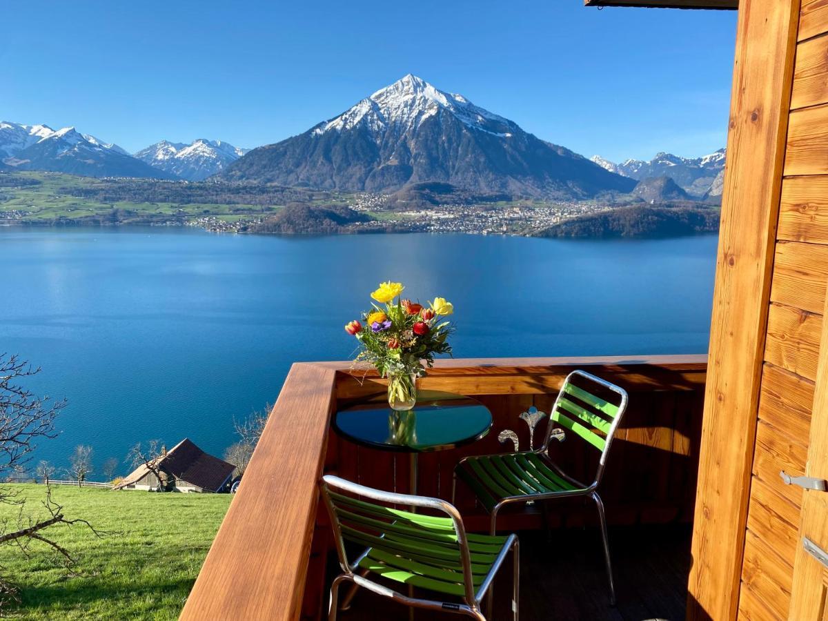 Chalet Egglen "Typical Swiss House, Best Views, Private Jacuzzi" 지그리스빌 외부 사진
