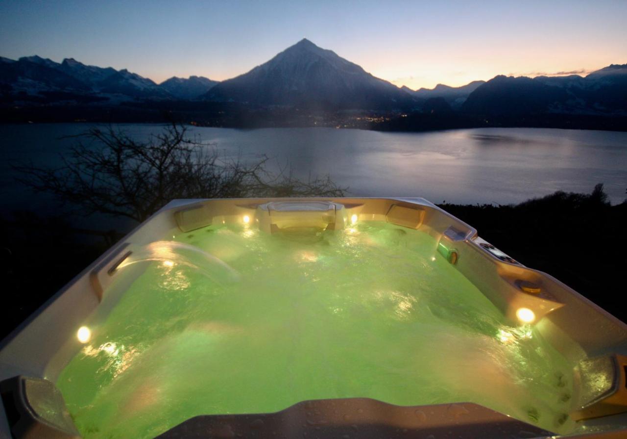 Chalet Egglen "Typical Swiss House, Best Views, Private Jacuzzi" 지그리스빌 외부 사진